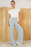 Shoreditch Stripe Lounge Flare Trouser Iceberg & Grey